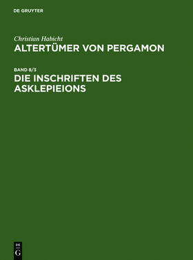 Habicht |  Die Inschriften des Asklepieions | Buch |  Sack Fachmedien