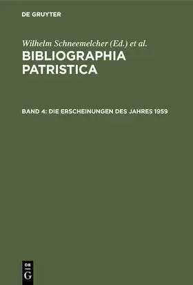 Schäferdiek / Schneemelcher |  Die Erscheinungen des Jahres 1959 | Buch |  Sack Fachmedien