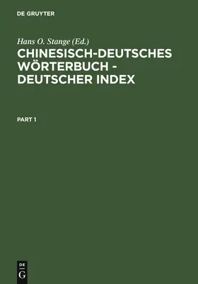 Stange |  Chinesisch-Deutsches Wörterbuch - Deutscher Index | Buch |  Sack Fachmedien