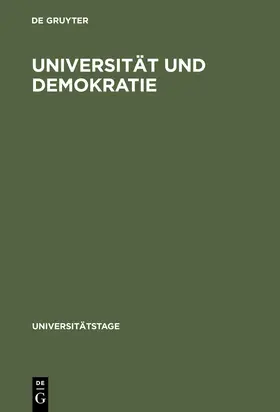  Universität und Demokratie | Buch |  Sack Fachmedien