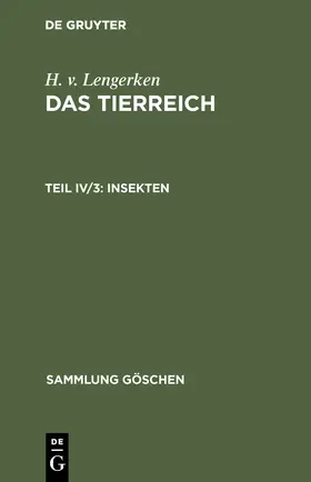 Lengerken | Insekten | Buch | 978-3-11-006154-3 | www2.sack.de