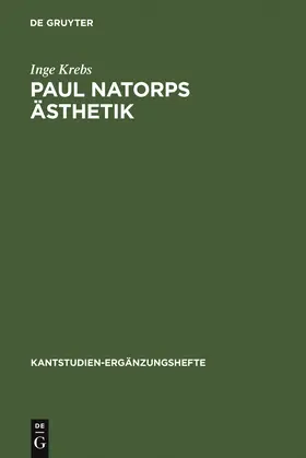 Krebs |  Paul Natorps Ästhetik | Buch |  Sack Fachmedien