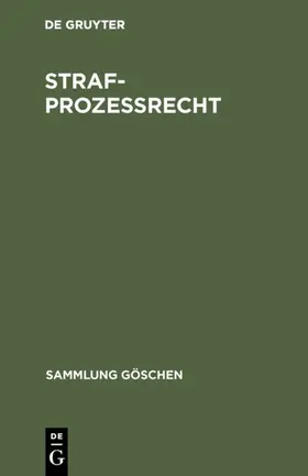 Degruyter |  Strafprozeßrecht | Buch |  Sack Fachmedien
