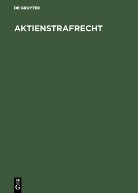  Aktienstrafrecht | Buch |  Sack Fachmedien