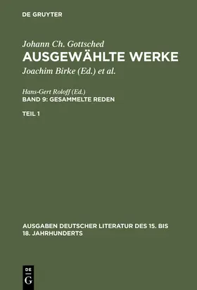 Gottsched / Scholl / Mitchell |  Gesammelte Reden. 1. Teil | Buch |  Sack Fachmedien