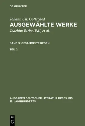 Gottsched / Scholl / Mitchell |  Gesammelte Reden. Zweiter Teil | Buch |  Sack Fachmedien