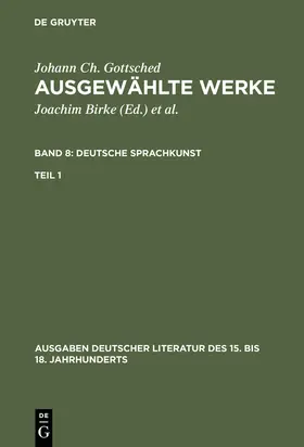 Gottsched / Penzl / Mitchell |  Deutsche Sprachkunst. Erster Teil | Buch |  Sack Fachmedien