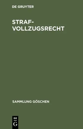 Degruyter |  Strafvollzugsrecht | Buch |  Sack Fachmedien