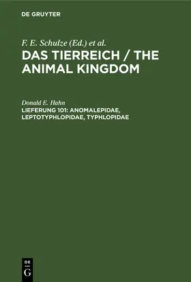 Hahn |  Anomalepidae, Leptotyphlopidae, Typhlopidae | Buch |  Sack Fachmedien