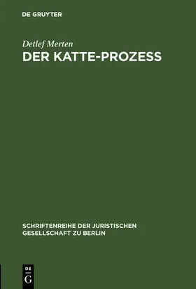 Merten |  Der Katte-Prozeß | Buch |  Sack Fachmedien