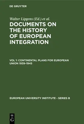 Loth / Lipgens |  Continental Plans for European Union 1939-1945 | Buch |  Sack Fachmedien