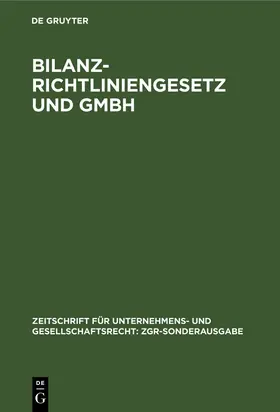  Bilanzrichtliniengesetz und GmbH | Buch |  Sack Fachmedien