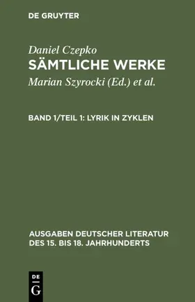 Seelbach | Lyrik in Zyklen | Buch | 978-3-11-011316-7 | sack.de