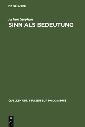 Stephan |  Sinn als Bedeutung | Buch |  Sack Fachmedien