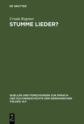 Regener | Stumme Lieder? | Buch | 978-3-11-012128-5 | sack.de