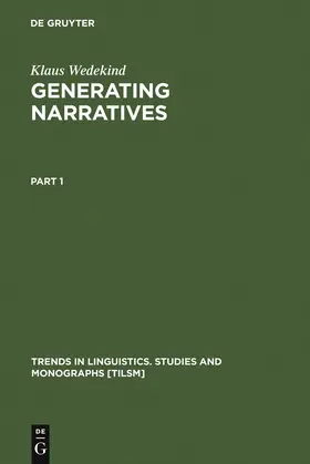 Wedekind |  Generating Narratives | Buch |  Sack Fachmedien