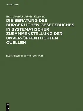 Schubert / Jakobs |  Sachenrecht II: §§ 1018 - 1296 | Buch |  Sack Fachmedien