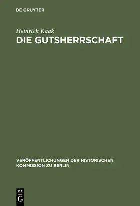 Kaak |  Die Gutsherrschaft | Buch |  Sack Fachmedien