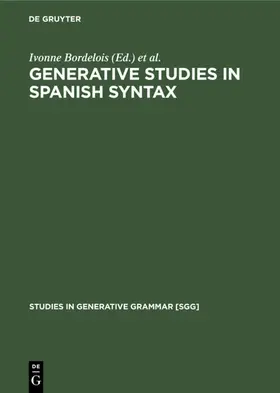 Contreras / Bordelois |  Generative Studies in Spanish syntax | Buch |  Sack Fachmedien