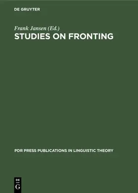 Jansen |  Studies on Fronting | Buch |  Sack Fachmedien