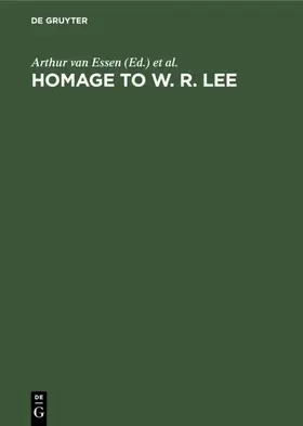 Burkhart / Essen |  Homage to W. R. Lee | Buch |  Sack Fachmedien