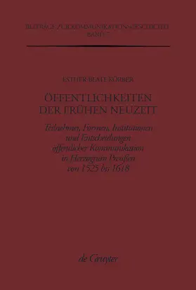 Körber |  Öffentlichkeiten der Frühen Neuzeit | Buch |  Sack Fachmedien