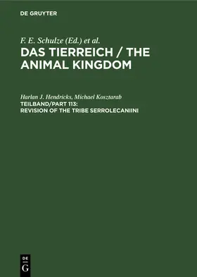 Kosztarab / Hendricks | Revision of the Tribe Serrolecaniini | Buch | 978-3-11-016211-0 | sack.de