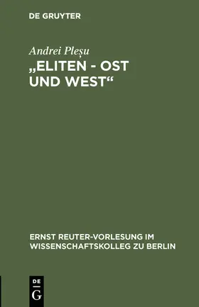 Plesu |  "Eliten - Ost und West" | Buch |  Sack Fachmedien