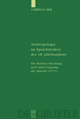 Neis |  Anthropologie im Sprachdenken des 18. Jahrhunderts | Buch |  Sack Fachmedien