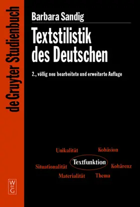 Sandig |  Textstilistik des Deutschen | Buch |  Sack Fachmedien