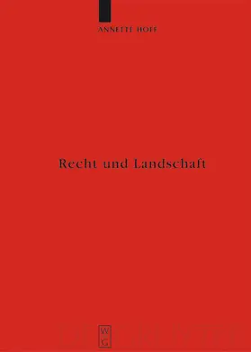 Hoff |  Recht und Landschaft | Buch |  Sack Fachmedien