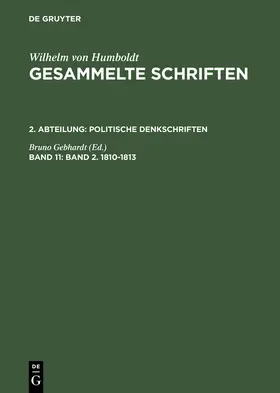 Gebhardt |  Band 2. 1810-1813 | Buch |  Sack Fachmedien