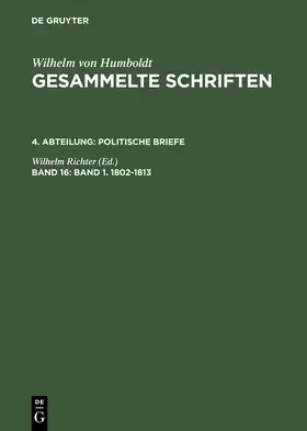 Richter |  Band 1. 1802-1813 | Buch |  Sack Fachmedien