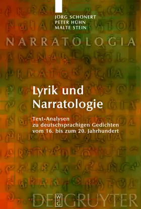Schönert / Hühn / Stein |  Lyrik und Narratologie | Buch |  Sack Fachmedien