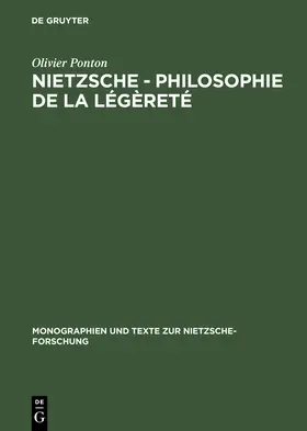 Ponton | Nietzsche - Philosophie de la légèreté | Buch | 978-3-11-019346-6 | sack.de