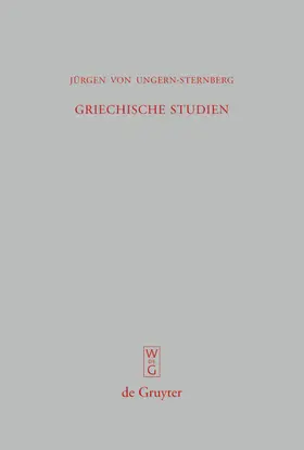 Ungern-Sternberg |  Griechische Studien | eBook | Sack Fachmedien