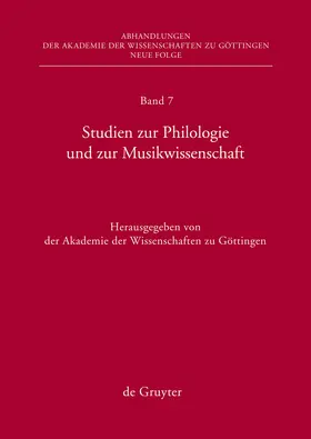  Studien zur Philologie und zur Musikwissenschaft | Buch |  Sack Fachmedien