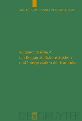 Pernerstorfer |  Menanders "Kolax" | eBook | Sack Fachmedien
