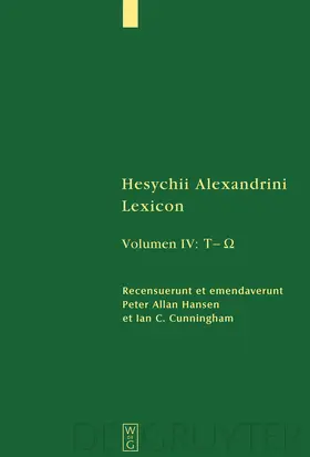 Hesychius Alexandrinus / Latte / Hansen |  [Tau - Omega] | Buch |  Sack Fachmedien