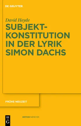Heyde | Subjektkonstitution in der Lyrik Simon Dachs | E-Book | sack.de