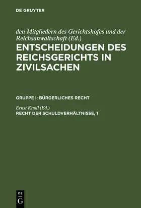 Knoll |  Recht der Schuldverhältnisse, 1 | Buch |  Sack Fachmedien