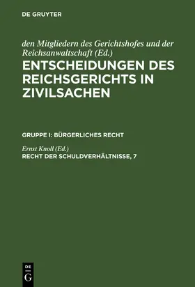 Knoll |  Recht der Schuldverhältnisse, 7 | Buch |  Sack Fachmedien