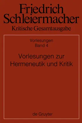 Virmond |  Vorlesungen zur Hermeneutik und Kritik | eBook | Sack Fachmedien