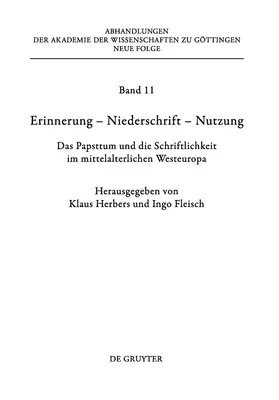 Fleisch / Herbers | Erinnerung - Niederschrift - Nutzung | Buch | 978-3-11-025370-2 | sack.de