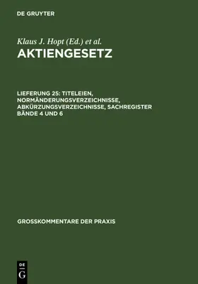  Titeleien, Normänderungsverzeichnisse, Abkürzungsverzeichnisse, Sachregister Bände 4 und 6 | eBook | Sack Fachmedien