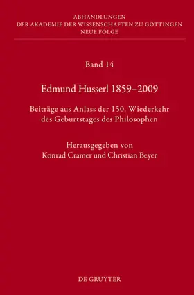 Cramer / Beyer |  Edmund Husserl 1859–2009 | eBook | Sack Fachmedien