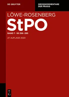 Sander / Stuckenberg / Löwe |  Löwe-Rosenberg. Strafprozessordnung: StPO. Band 7: §§ 256-295 | Buch |  Sack Fachmedien