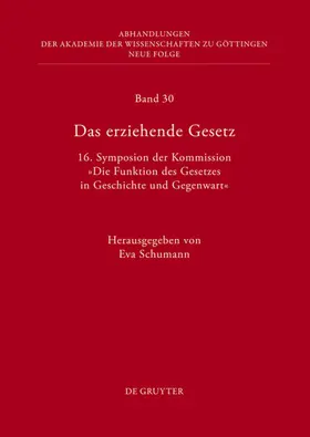 Schumann |  Das erziehende Gesetz | eBook | Sack Fachmedien