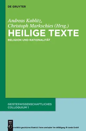 Kablitz / Markschies |  Heilige Texte | eBook | Sack Fachmedien