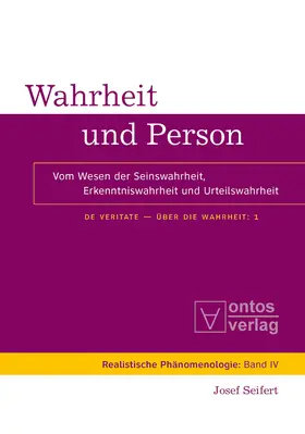 Seifert |  Wahrheit und Person | Buch |  Sack Fachmedien